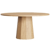 Bancroft Round Oak Pedestal Dining Table 60''