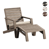 Ojai Solid Wood Adirondack Chair, Ojai Outdoor Ottoman