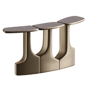 Shagreen Triptych Console with Bronze-Patina Brass Accents by R&Y Augousti