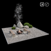 Rock garden sitting area / Сад камней зона отдыха