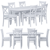 Table Shelton and Chair Mario Dining set