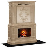 Classic fireplace with tiles