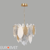 OM Hanging chandelier with textured glass Bogate's 369/8 Leaf