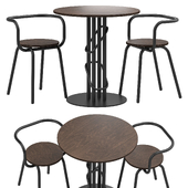 OM Set of chairs bs450 + table ps006.2 loft for cafes, outdoor