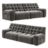Water Resistant Square Arm Sofa Couch in Dove Grey