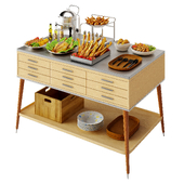 Food Serving Table With Poultry Dishes