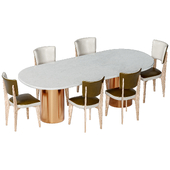 Rive Gauche Dining Chair & Alphaville Capsule Dining Table