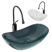 Modern Vessel Lavatory Sink Oval Porcelain with Faucet Vessel Sink