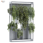 vertical plant in box green partition set 352