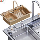 InArt Waterfall Kitchen Sink Nano Stainless