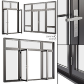 A set of metal windows and doors. Set 2