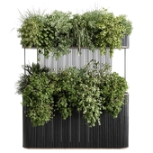 Office plant - metal box hanging plants on stand - set indoor plant 574