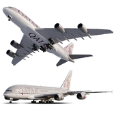 Airbus A380-800 wide-body double-deck turbojet passenger aircraft QATAR AIRWAYS