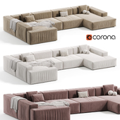 Casa sofa U-shaped burgundy