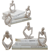 Statuettes Thinkers Set Statuettes and Books