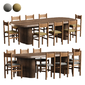 Swedish Beech Dining Chairs and Eros Solid Oak Dining Table