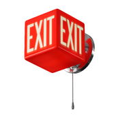 Красный настенный светильник с надписью EXIT