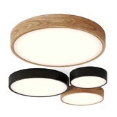 Wood round Ceiling light Plafonnier en bois fin en forme de