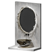 set of mirror and washbasin made of glass2