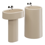 cielo Itaca round and pedestal freestanding washbasin