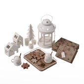 Christmas style decorative set with gingerbreads