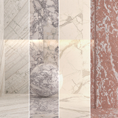 Мрамор/ Violetto/ Rosso Francia/ Corteccia/ Calacatta Active/ 3000x1000mm