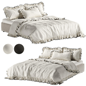 Bed linen with ruffles