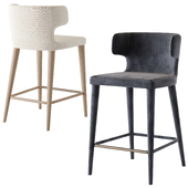 Nicola Wing Fabric Counter Stool by rh.com