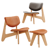 Slab lounge leather chair by Tom Dixon