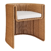 Vintage Natural Woven Rattan Dining Chair