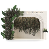 welcome area box with plant