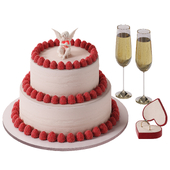 Sweet Raspberry Cake with Sparkling Wine