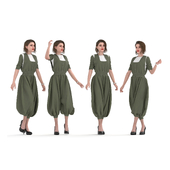 Woman Jumpsuit in 4 Poses