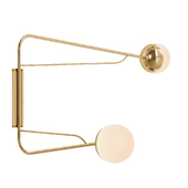 CB2 Ahva Polished Brass Double Arm Articulating Wall Sconce