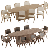 Jakob Framed & Mulholland Pedestal Dining Set 005