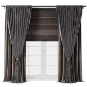 Brown Curtains with Roman blinds collections 37 HBH