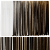 Set of soft brown silk curtains with wrinkles - collections 27 HBH