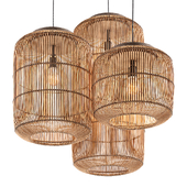 Wabi-Sabi Style Pendant Lights Chinese Rotan Chandeliers