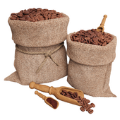 Coffee beans in bags