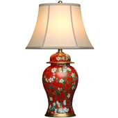 Настольная лампа Sakura Red Ceramic Ginger Jar Tall European Lamp