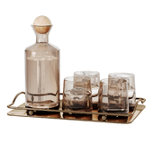 N17 Set of Glasses and Carafe on Tray
