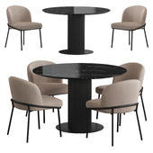 Velvet table Milos chair