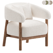 Cleo Curved Ivory Sherpa Accent Chair