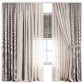 Soft Linen and Sheer Drapes with Roman Blind 72