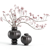 Red Berry Branches in LOUISE ROE Balloon Vases