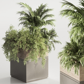 Wooden And Metal Box Plants On Stand_Set 165