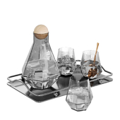 N19 Set of Glasses and Carafe on Tray