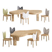 Indoor Children Play Table for 2 to 4 Years, Wood Seating in Olive Green