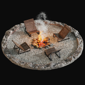 camping outdoor sitting Area fire 001