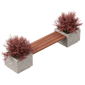 Outdoor bench with Plant Boxes - Urban furniture 01